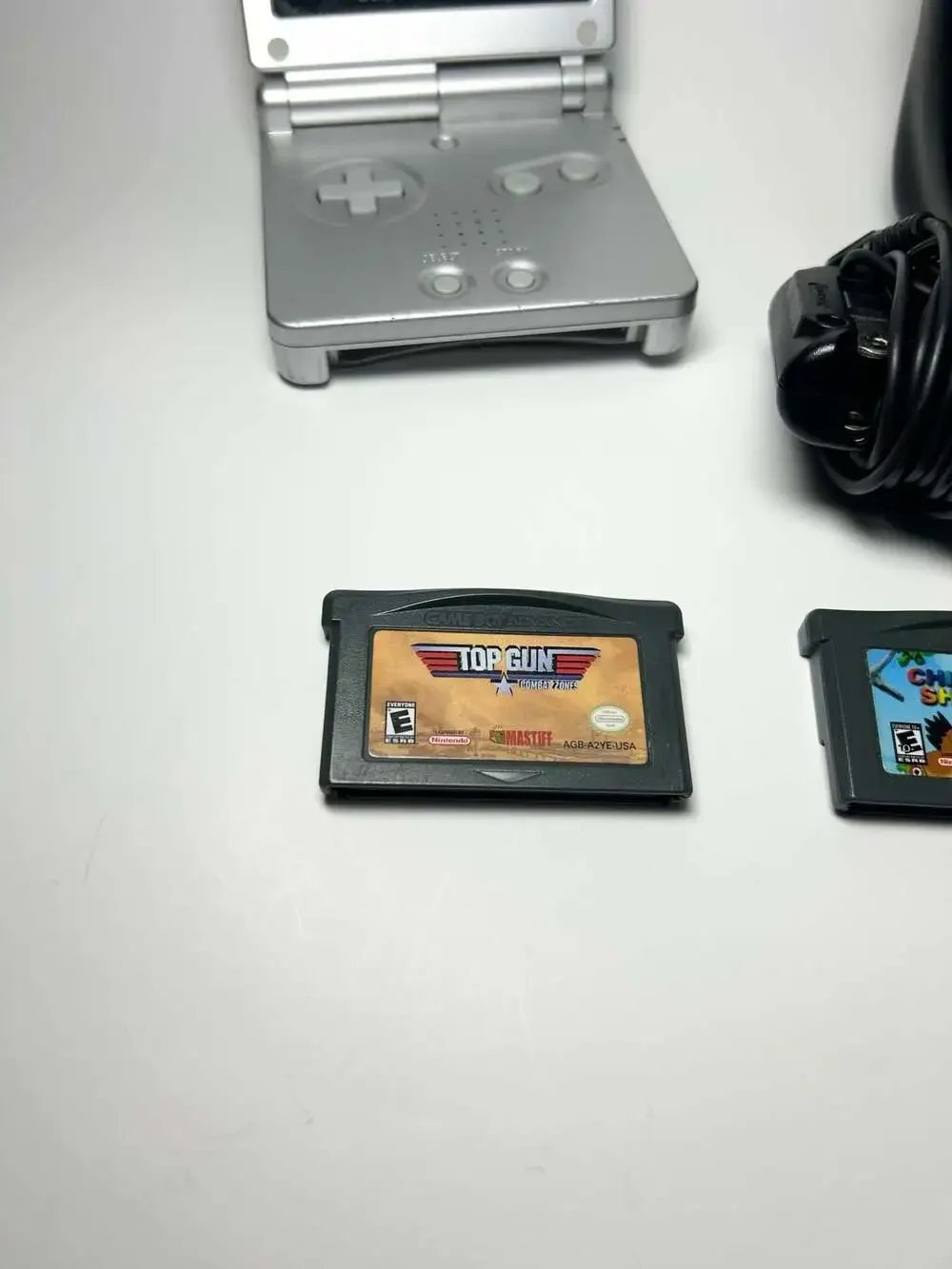 Nintendo Game Boy Advance SP AGS-001 Silver Bundle with 3 Games